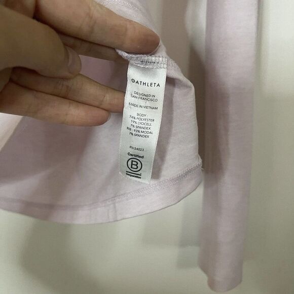 ATHLETA essence groove long sleeve double layer shirt lilac purple size Small - Picture 3 of 5